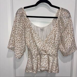 MOD Women's Stylish white and brown Crop Top